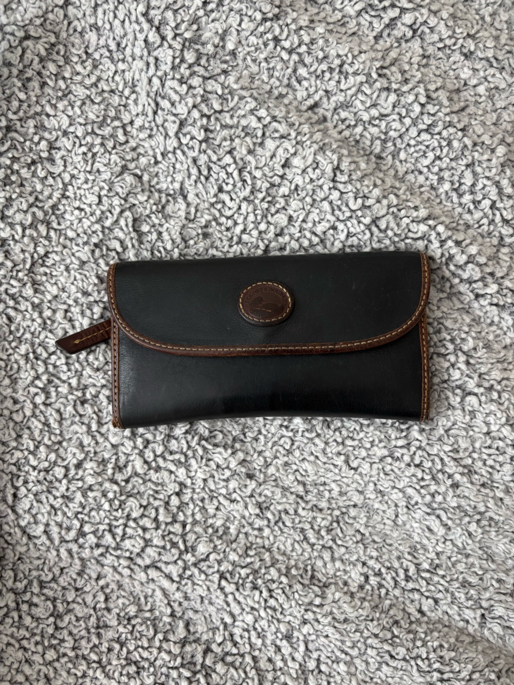 Dooney & Bourke Black Wallet with Brown Trim